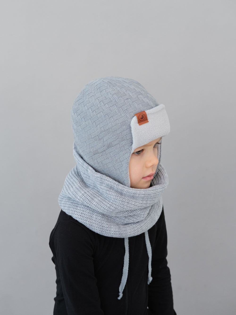 Шапка весенняя/осенняя вязаная (Стальной) ТОКИ