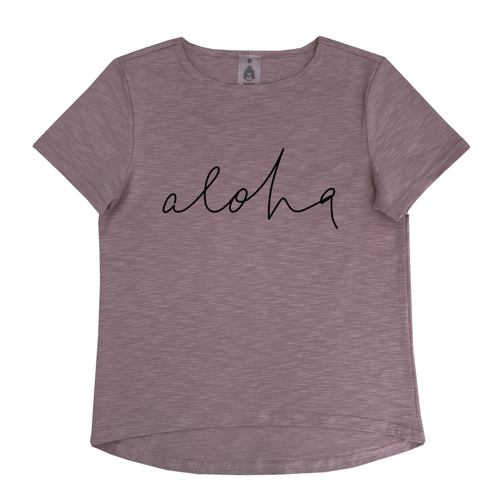 Футболка "Aloha" какао (взрослые и детские)