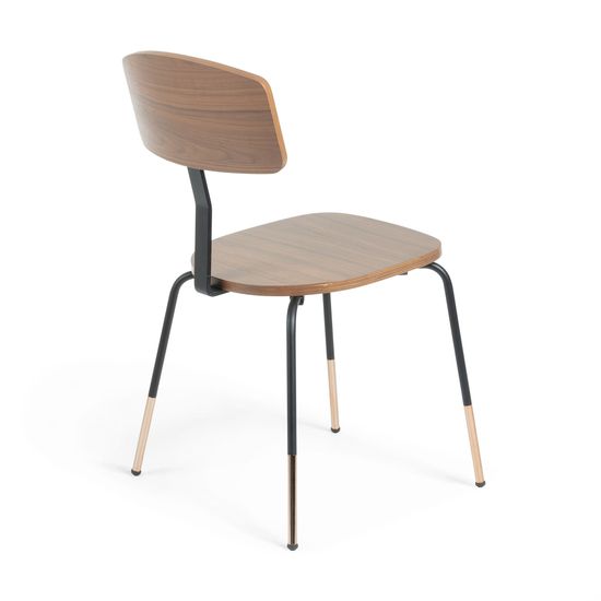 Стул Okay из черного металла и дерева ореха La Forma Испания