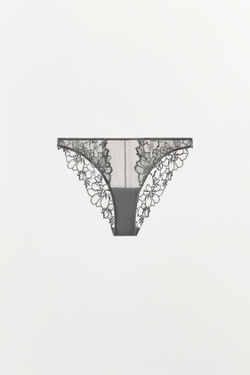 ZARA ТРУСЫ С ВЫШИВКОЙ, СЕРЫЙ