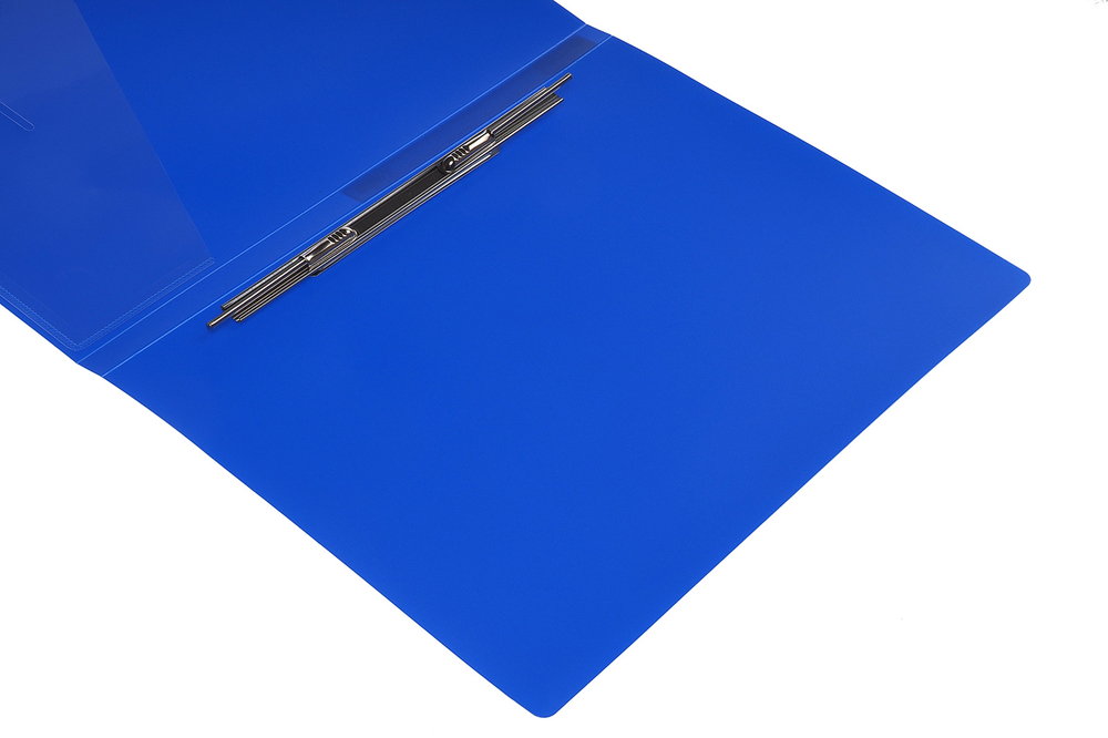 Папка с пружинным механизмом А4 синяя 0.7мм с карманом "Neon" корешок 16мм