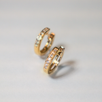 Серьги-кольца с фианитами