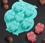 Форма для шоколада и мастики «Совы», 12,5х11 см, 6 ячеек (3,3х2,7х1,5 см)