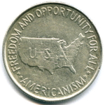 1/2 доллара 1952. США XF (Букер Т. Вашингтон и Джордж Вашингтон Карвер)
