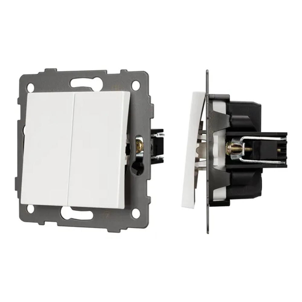 Механизм выключателя двухклавишный непроходной SWT-MK02-PL-WH-V (250V, 10A) (Arlight, -) 049887