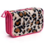Пенал 3 отделения Alingar, искусственный мех, молния, 120 х 190 мм, "Леопард", микс (пятна леопарда)