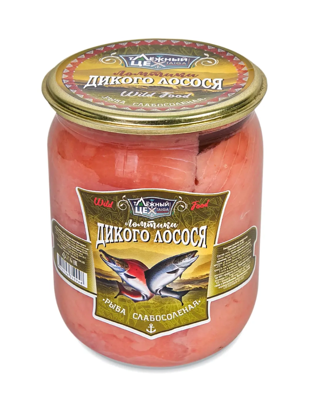 "ЛОМТИКИ ДИКОГО ЛОСОСЯ" ТАЁЖНЫЙ ЦЕХ филе кеты без шкуры 0,5 кг
