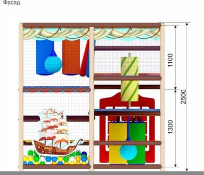 Детский игровой лабиринт «Кубик» 5,8 м² (2,6*2,5*2.5м)