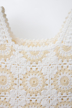 ZARA ВЯЗАНЫЙ ТОП, ЭКРЮ