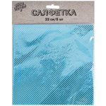 Салфетка фольгированная в голубом цвете, 33 см, 6 шт