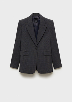 Прямой блейзер в мелкую гусиную лапку