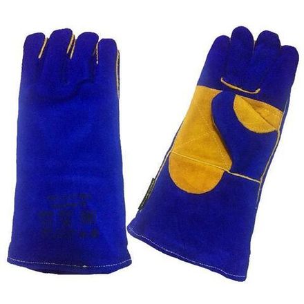 КРАГИ ТРЕК спилковые пятипалые "Blue Welder" кевлар