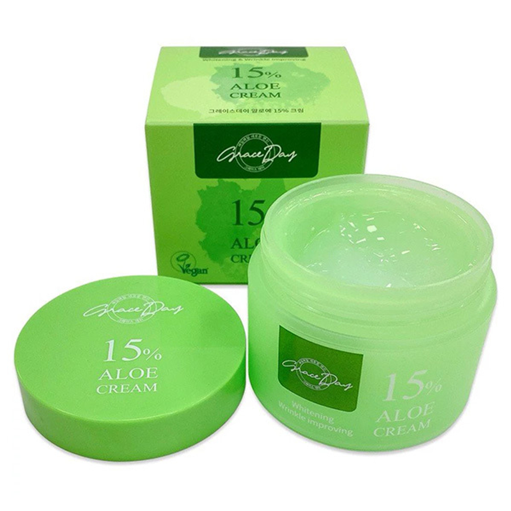 Успокаивающий крем с экстрактом Алоэ Вера Grace Day Aloe 15% Cream 50мл