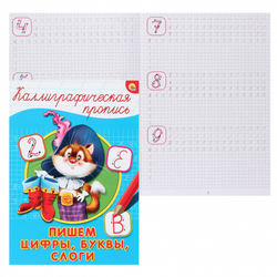 КАЛЛИГРАФИЧЕСКАЯ ПРОПИСЬ А4. ПИШЕМ ЦИФРЫ, БУКВЫ, СЛОГИ