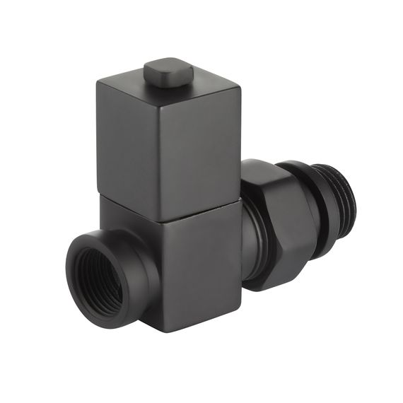 Набор дизайн-вентилей Royal Thermo CUBE, прямой (черный) 1/2quot; — (4)