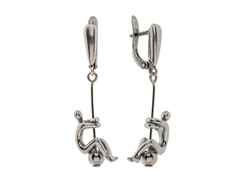 "Ило" серьги в серебряном покрытии из коллекции "Vogue" от Jenavi с английским замком