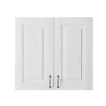 Навесной кухонный шкаф 80 см Венесуэла 2 двери, из массива сосны, белый воск