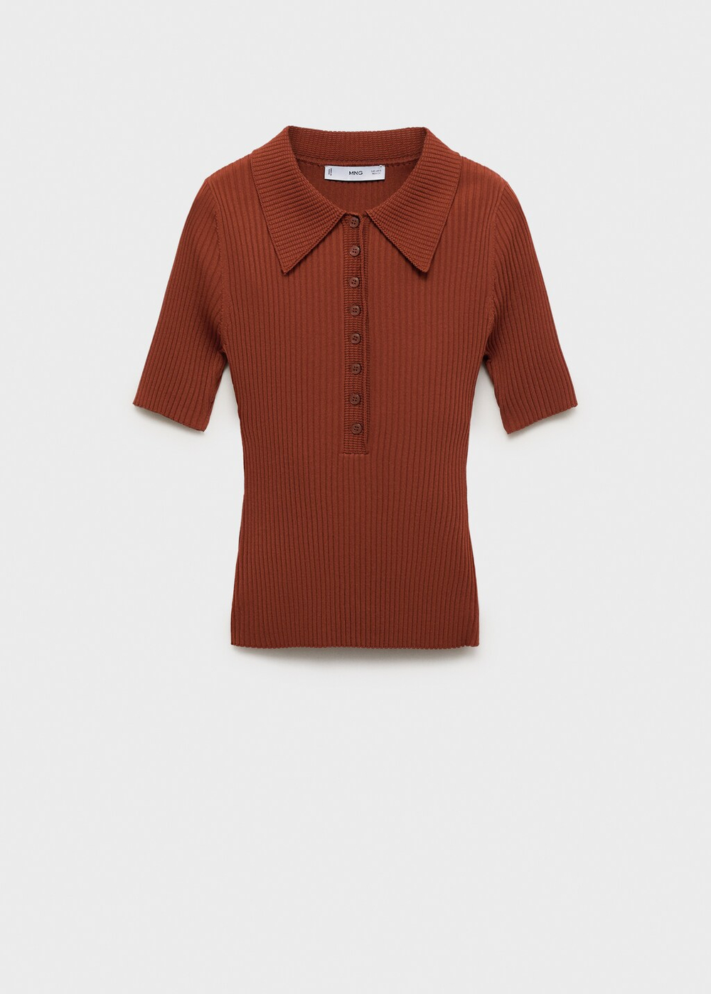 Джемпер в рубчик с воротником поло