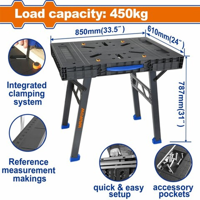 Верстак складной 850х610х787 мм WADFOW WWE1535