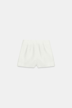 ZARA ШОРТЫ С ОБТЯЖНЫМИ ПУГОВИЦАМИ, ЖЕЛТОВАТО-БЕЛЫЙ