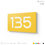 Номер на дверь 135, табличка на дверь для офиса, квартиры, кабинета, аудитории, склада, желтая 120х70 мм, Айдентика Технолоджи