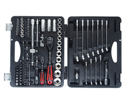 Набор инструментов 85 предметов слесарно-монтажный 1/4",1/2" 6-ти гранных в кейсе JTC