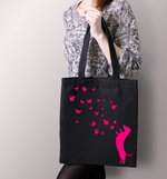 Тканевая сумка "Такса и бабочки" цветная