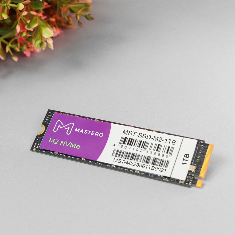 SSD Mastero 1Тб, M.2 2280, NVMe, Retail, TLC, PCIe3.0, Чтение:3300мб/с, Запись:3100мб/с (MST-SSD-M2-1TB)