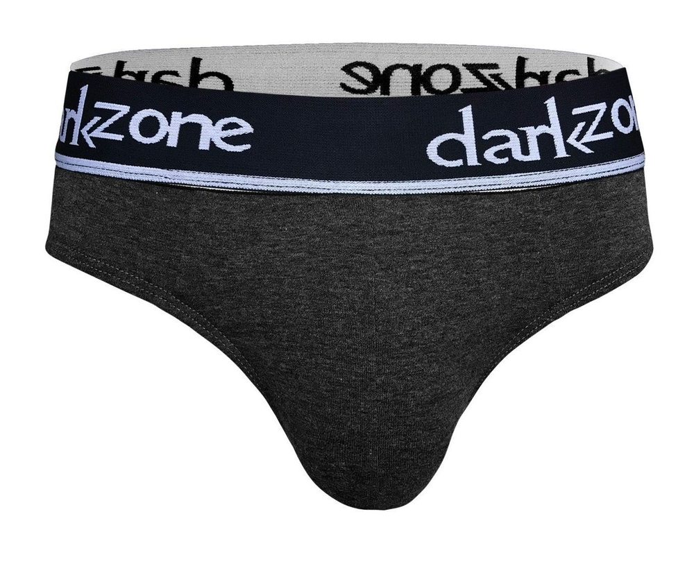 Темно-серые хлопковые слипы с брендированной резинкой (Размер: L) (Цвет: темно-серый)