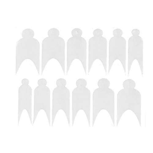 Набор силиконовых трафаретов для френча, (ласточкин хвост), 12 шт