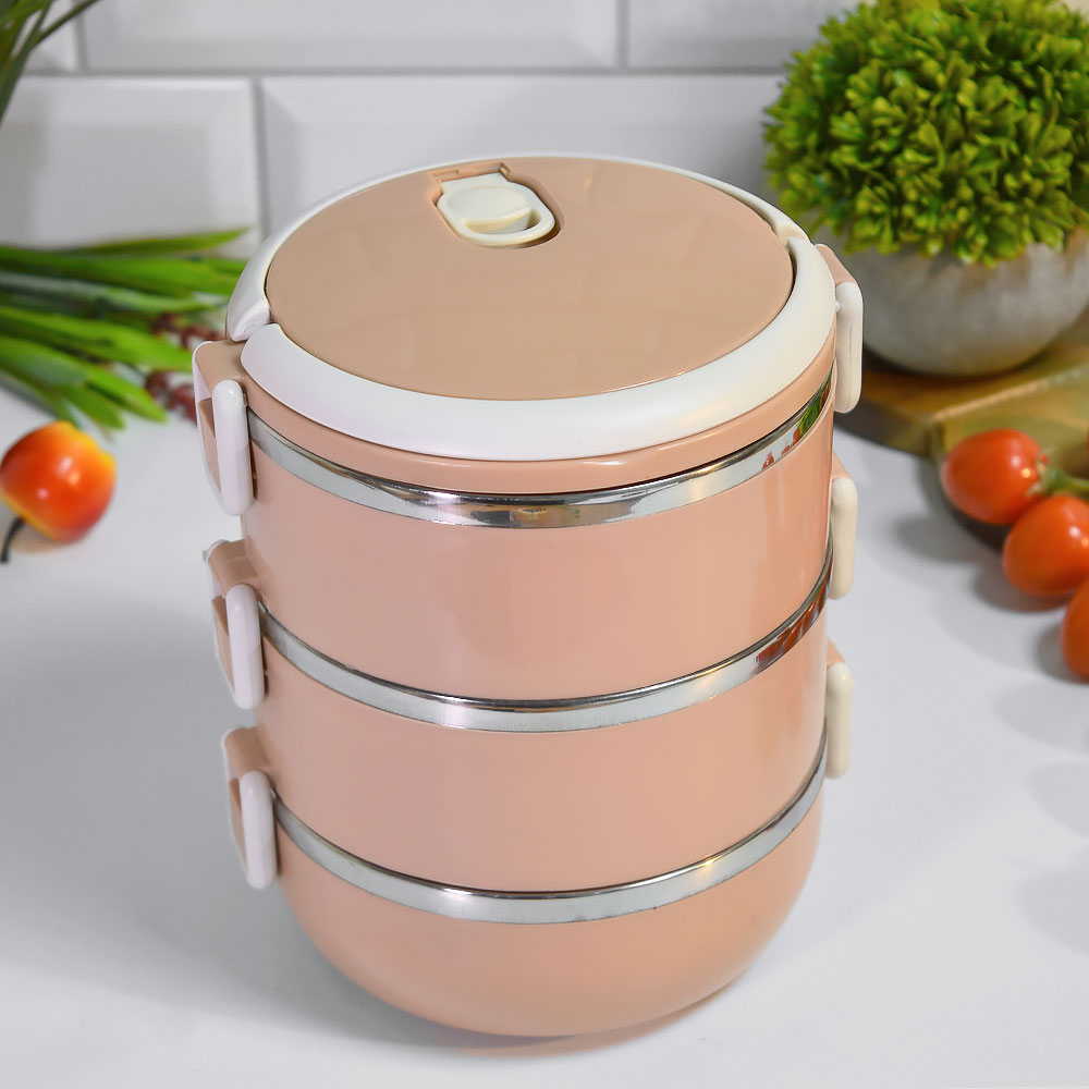 Ланч-бокс 3 отделения 2,1л нерж, пластик