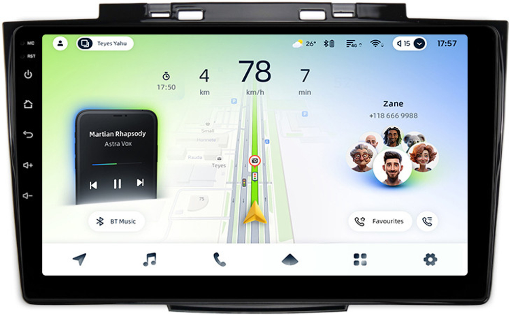 Магнитола для Haval H5, DW Hower / Great Wall Hover H3, H5 (прямоугольные воздуховоды) - Teyes CC4L монитор 9" IPS на Android 14, Snapdragon 662, CarPlay, 4G SIM-слот