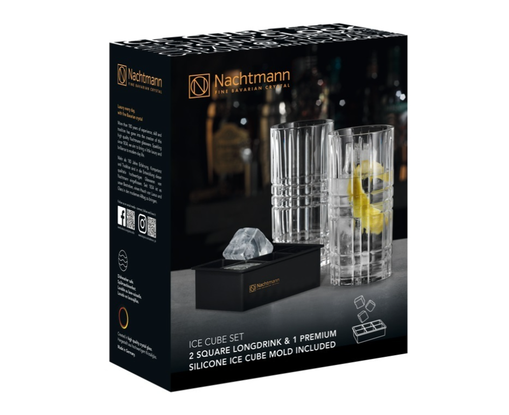 SQUARE - Набор стаканов 2 шт. 445 мл + подставка для льда