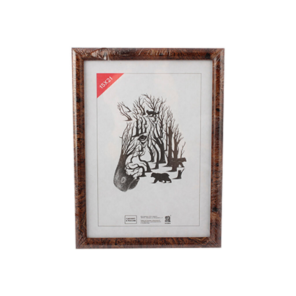 Фоторамка пластик 15*21 501 (Коричневый)