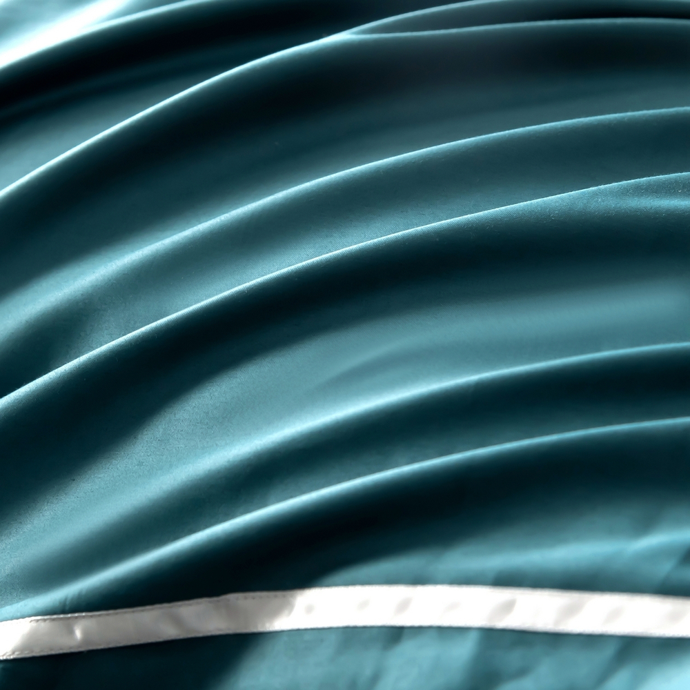 Комплект постельного белья Однотонный Сатин Премиум широкий кант на резинке OCPKR025