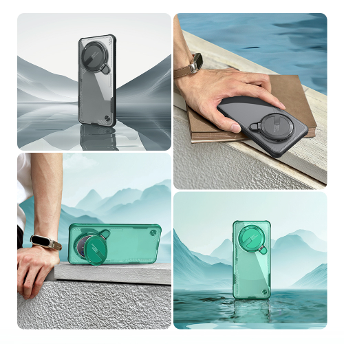 Чехол прозрачный тонированный от Nillkin с металлической откидной крышкой для камеры на Huawei Mate 70 Pro и 70 Pro+, серия Iceblade Prop Case