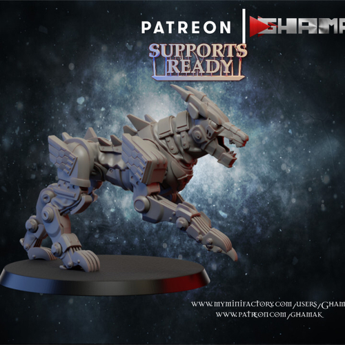 Necromunda Cyber-Mastiff Кибер-Пёс №4 миниатюра для dnd, днд, pathfinder, фентези, Настольная игра, НРИ, Варгейм, РПГ