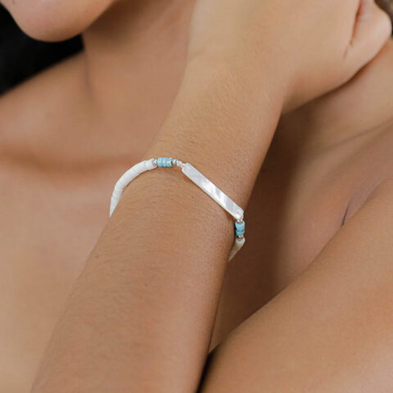 Браслет Nature Bijoux, Milos, с перламутром, окрашенным говлитом и костью, NB26.1-13-44520 (белый)