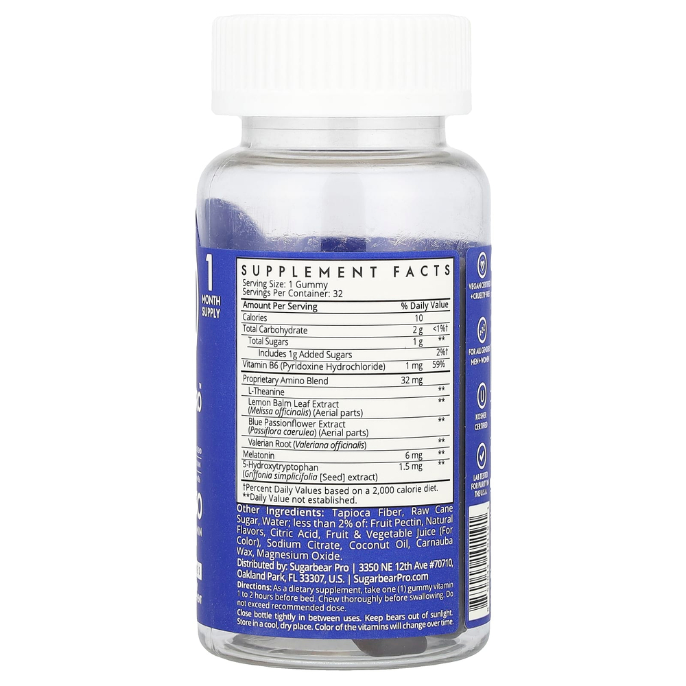 SugarbearPro, Sleep 5-HTP Amino Gummies, 32 Gummies