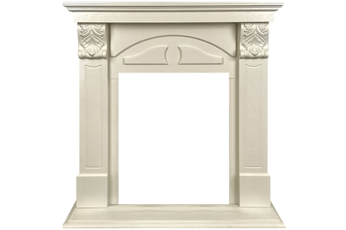 Каминокомплект Dublin (деревянный) RUSTIC (Разборный) - Слоновая кость с очагом Majestic FX Brass