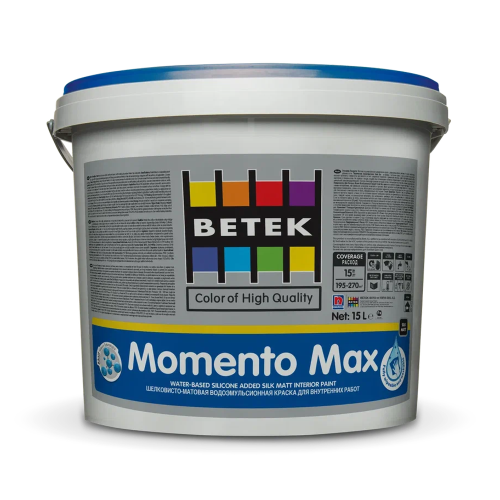 КРАСКА Д/ВНУТР РАБОТ BETEKMAX СИЛИКОН БАРХАТНО-МАТОВАЯ 15Л