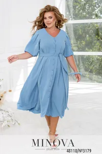 Платье 3179-голубой Minova