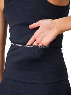 Женский топ теннисный Björn Borg Ace Pocket Ribbed Tank - небесный