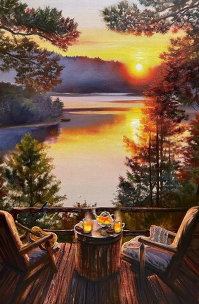 Закат в лесу