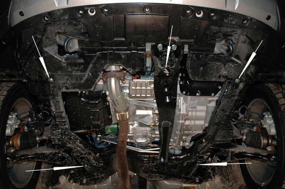 Защита картера и КПП Sheriff для Mitsubishi Outlander XL 2006-2012 арт.14.1102