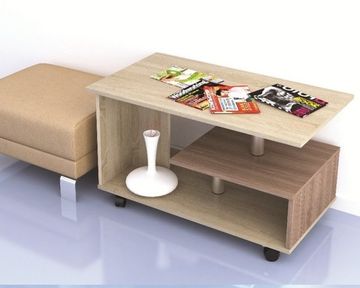 Стол журнальный КОНСУЛ-5 ясень шимо / дуб сонома