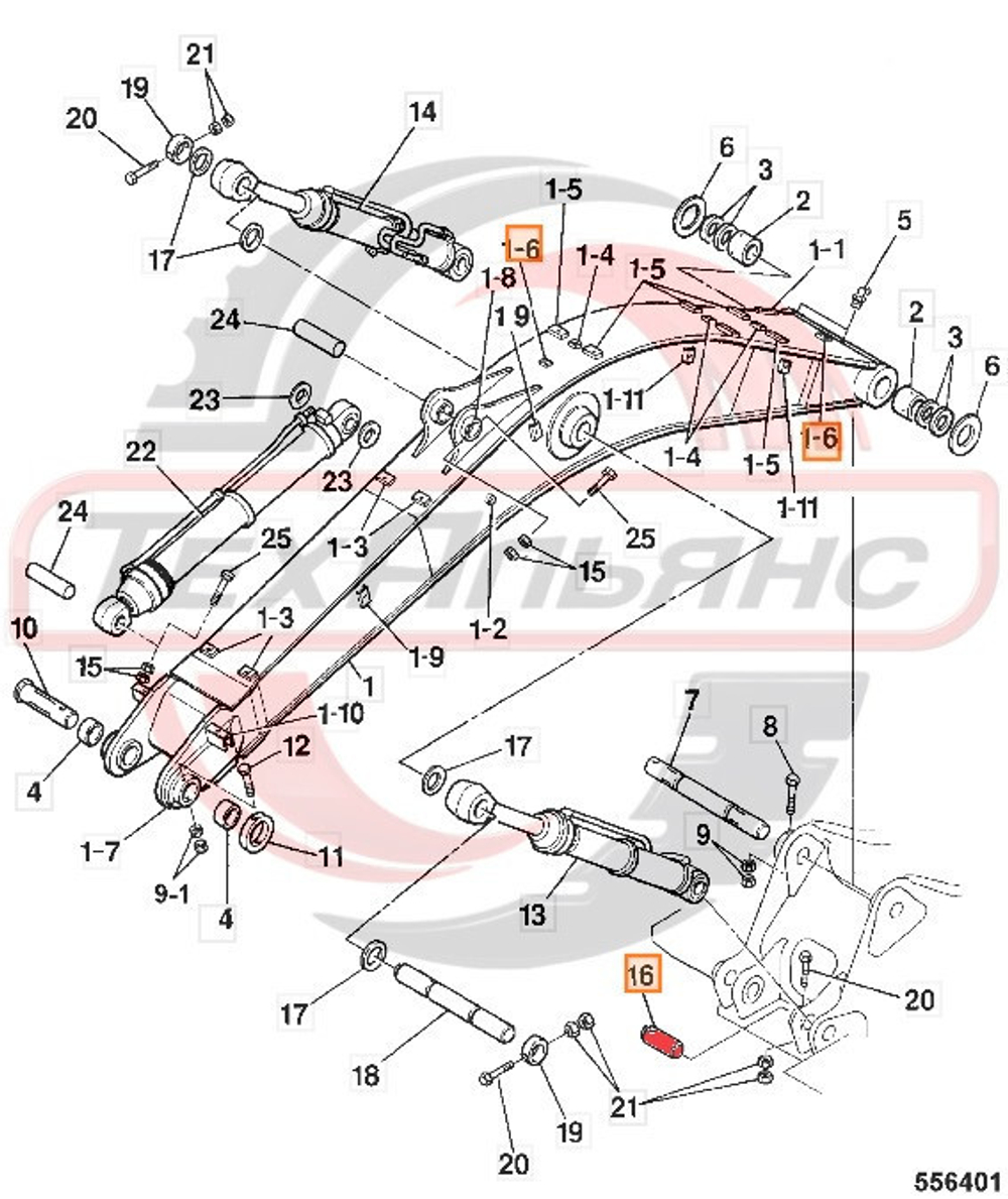 Палец KBV0735 г/ц стрелы (Турция)