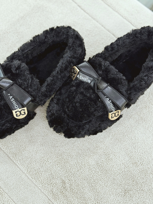 Тапочки из искуственного меха | черные