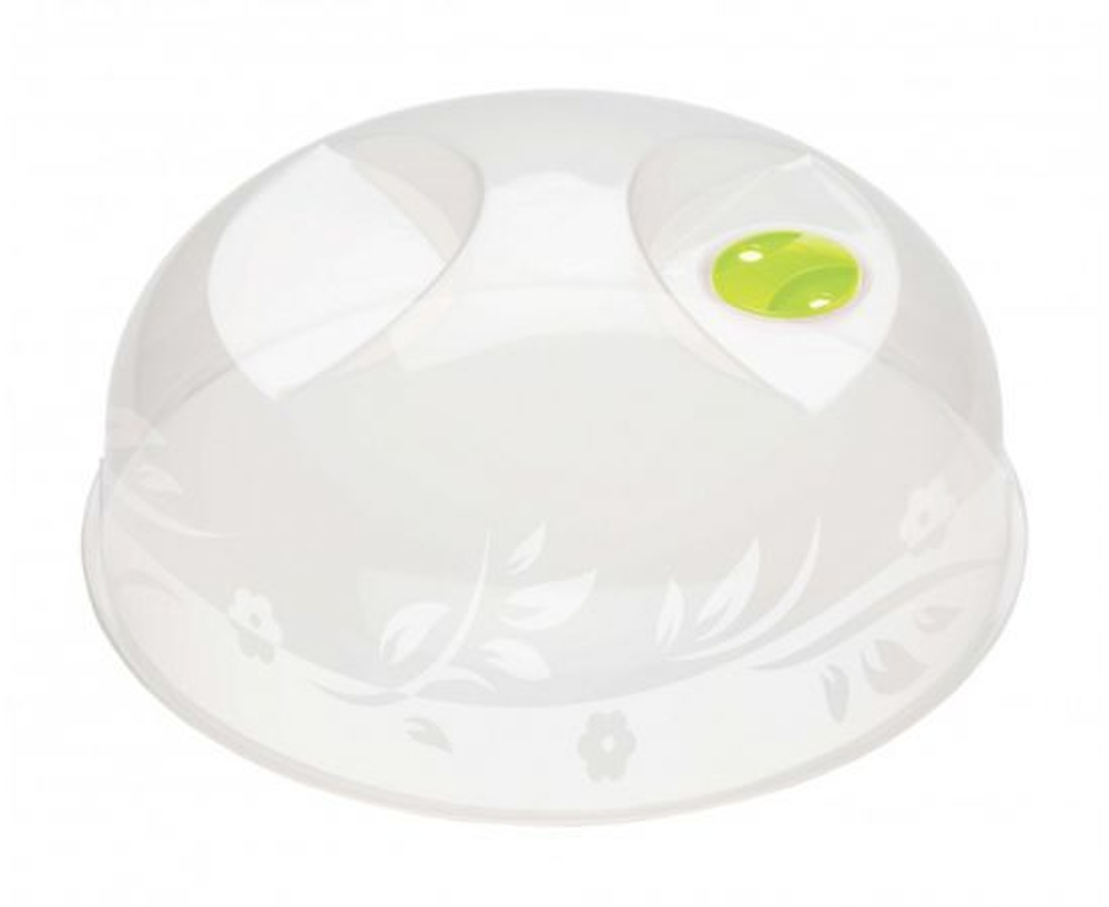 Крышка для микроволновки, СВЧ плиты диаметр 23 см, пластиковая с рисунком, ручкой и клапаном, от жира, брызг в микроволновой печи, для хранения еды в холодильнике