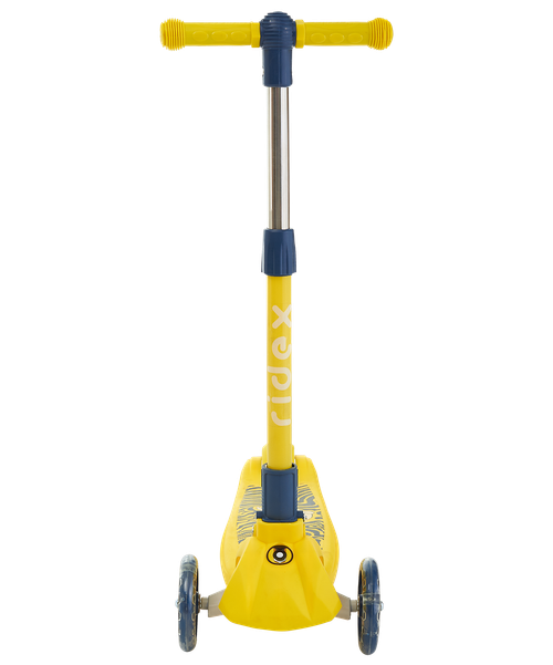 Самокат детский 3-х колесный RIDEX Wave, 120/90 мм, желтый/серый